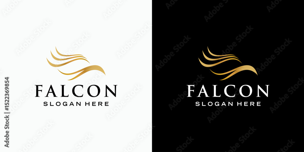 Fototapeta premium Luxury eagle head line vector logo design with modern, simple, clean and abstract style. Icon for business and personal branding.