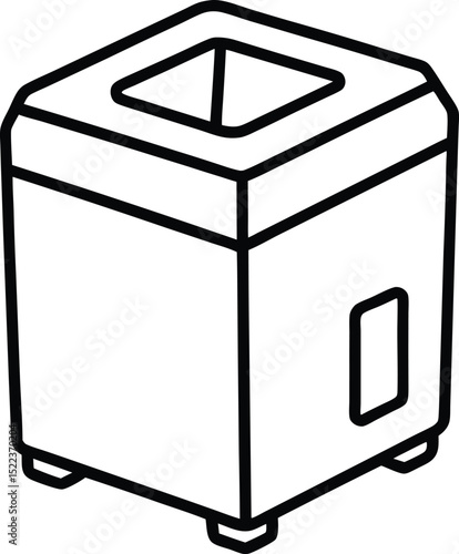 Modern Minimalist Square Waste Container Design Clean Lines and Efficient Waste Management