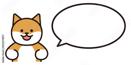 柴犬と丸い吹き出し　シンプル