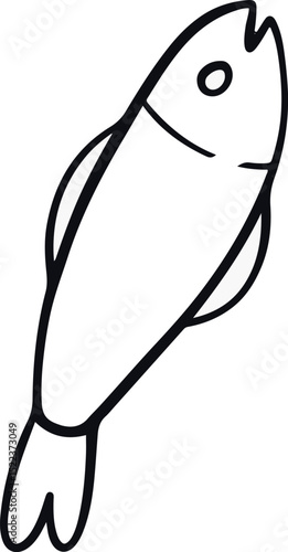 Simple Fish Outline Vector Illustration