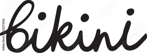 Handwritten Script Bikini Text Vector