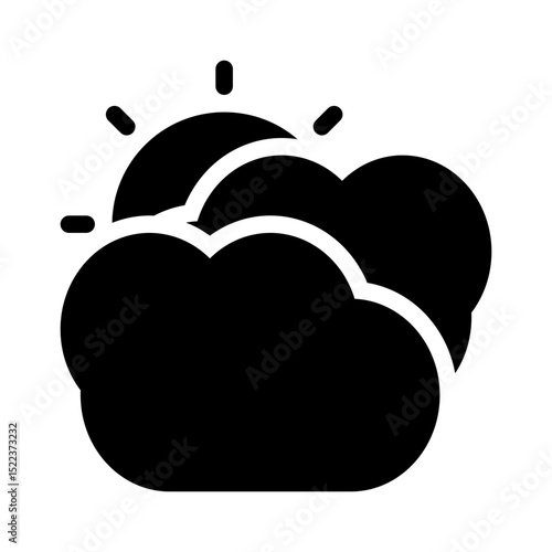 partly cloudy glyph icon