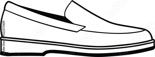 Classic Loafer Shoe Design Minimalist Footwear Illustration