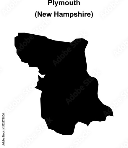 Plymouth (New Hampshire) blank outline map