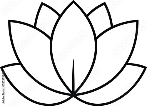 Serene Lotus Flower Line Art Illustration of Tranquility and Peace