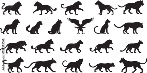 Wild Animal Silhouettes Vector Set