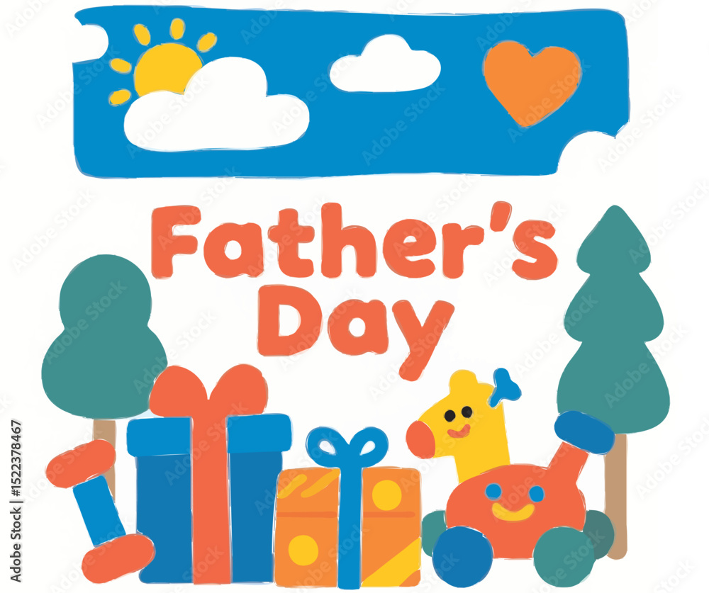 Fototapeta premium vector illustration father days celebrate 