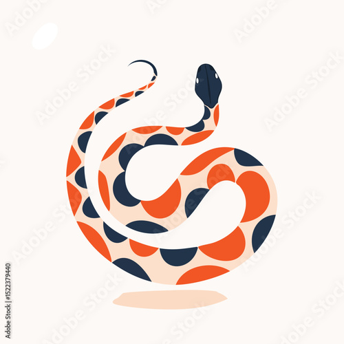 Milk Snake illustrated through prismatic light patterns and faceted symmetry in abstract style.