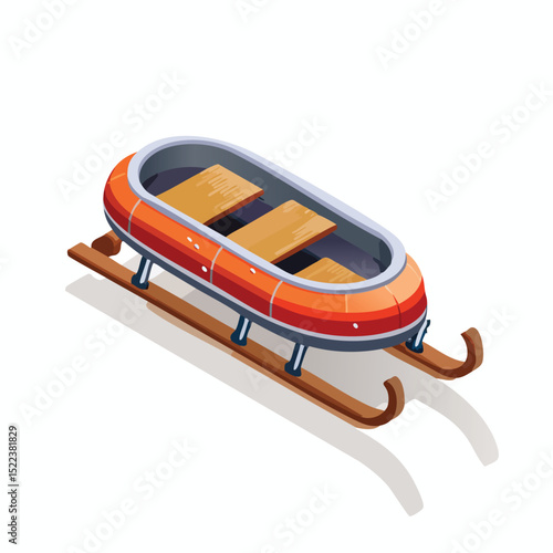luge technical isometric vector drawing with defined edges and modern simplicity.