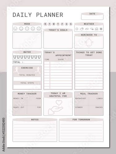 Daily planner design template vector premium
