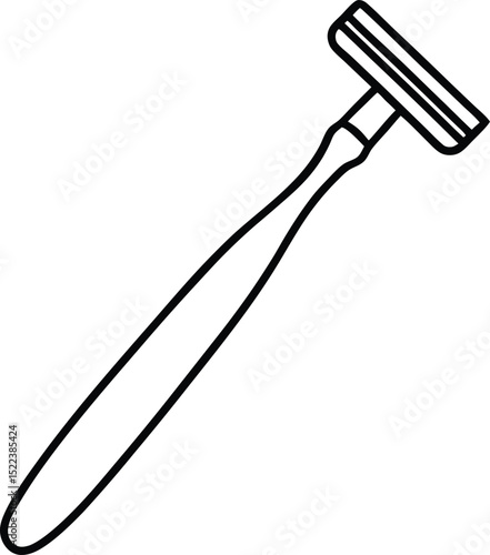 Simple Line Drawing of a Disposable Razor Clean Shave Illustration