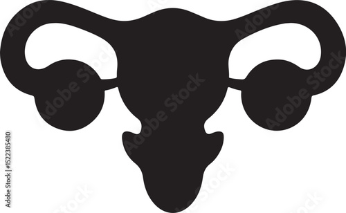 Female Reproductive System Icon Black Silhouette