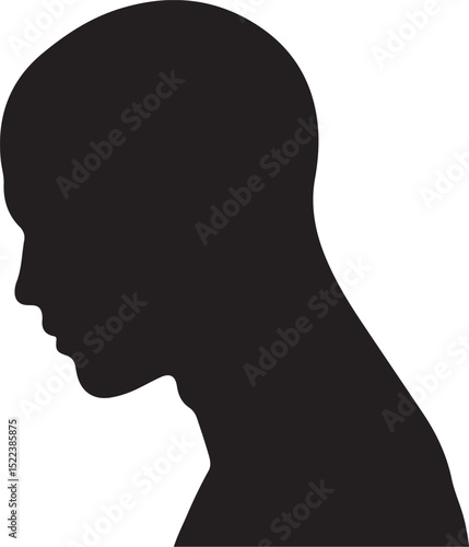 Profile Silhouette of a Persons Head and Neck
