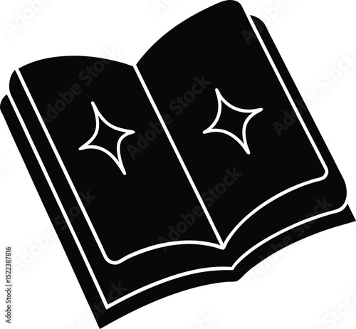 Discover the Magic Sparkling Open Book Illustration