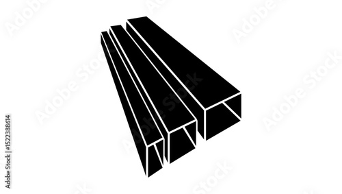 Tube Metal Stock, black isolated silhouette