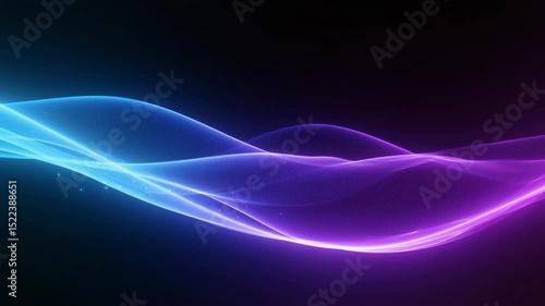 Purple pink neon light wave gradient on black backgrund loop