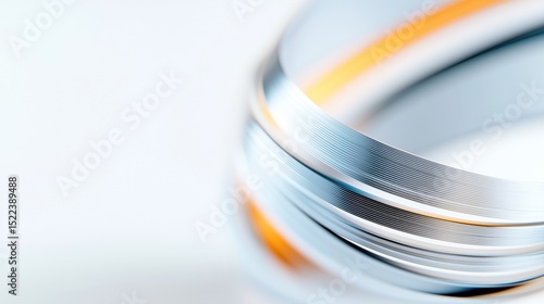 Shiny metallic spirals create a vibrant abstract background with colorful hues