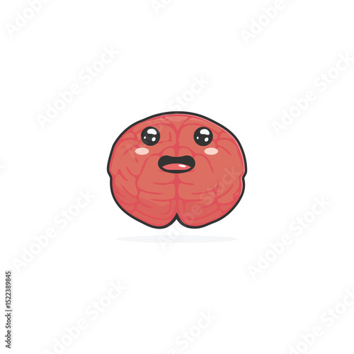 Funny cartoon worm with a happy smiling face, a cute vector illustration of a fun character head