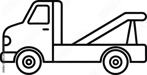This vector illustration depicts a bold truck silhouette, ideal for showcasing cargo transport, delivery, and logistics in the freight and shipping industry