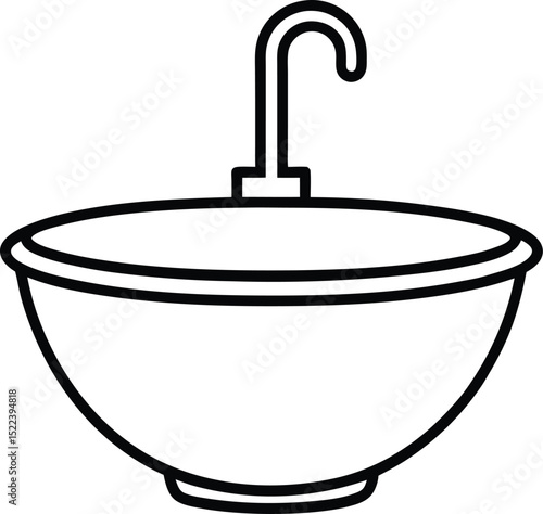 Modern Vessel Sink Design Simple Line Drawing of a Bathroom Sink