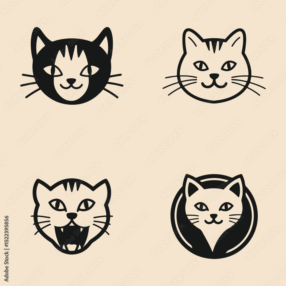 Fototapeta premium set of funny cartoon cats