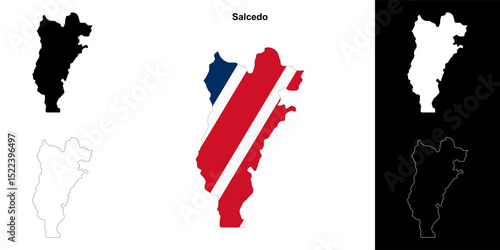 Salcedo province outline map set