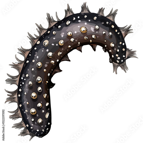 sea ​​cucumber, underwater animal, vector, transparent background, organism, holothuroidea, icon, nature, shape, creature