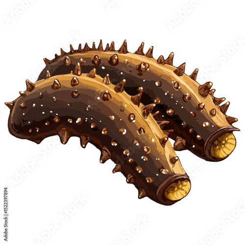 sea ​​cucumber, underwater animal, vector, transparent background, organism, holothuroidea, icon, nature, shape, creature