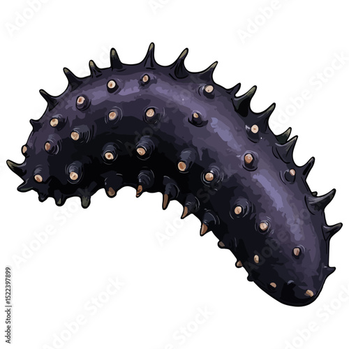 sea ​​cucumber, underwater animal, vector, transparent background, organism, holothuroidea, icon, nature, shape, creature