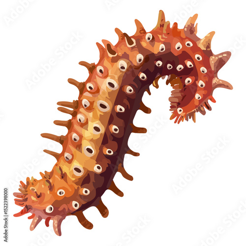 sea ​​cucumber, underwater animal, vector, transparent background, organism, holothuroidea, icon, nature, shape, creature