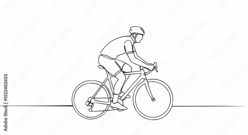 Naklejka premium Cyclist riding a road bike. 