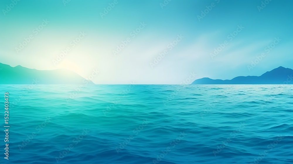 Obraz premium Blue sky with clouds on a calm ocean on a sunny summer day