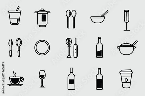 Essential Daily Items Vector Icons Collection
