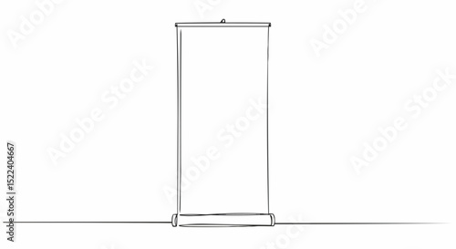 An empty, blank roll-up banner.