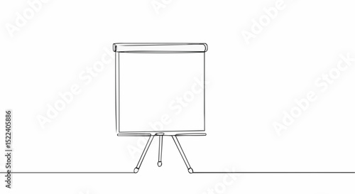 Minimalist line drawing of a blank flip chart