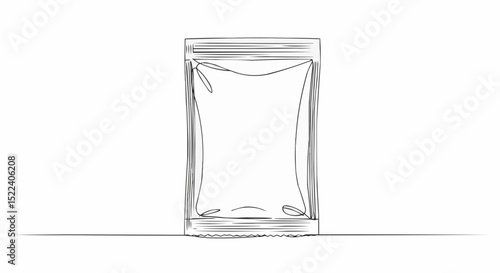 A sketched pouch standing elegantly.