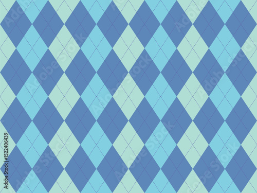 Elegant argyle pattern in soft blue and mint green hues.  Perfect for backgrounds, textiles, or branding projects needing a sophisticated, yet playful feel.