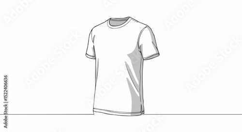 Simple design of a white t-shirt, perfect for showcasing custom designs or adding a minimalist aesthetic.