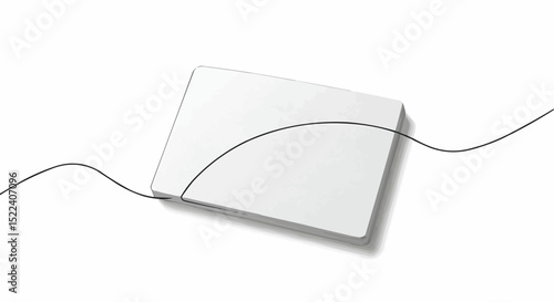 An isolated white card with a stylized curved line.
