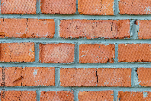 A brick wall in the macro style in orange and gray tones
