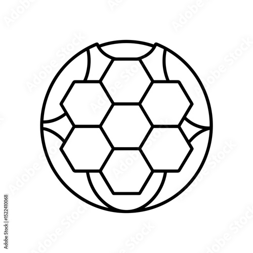 Hexagonal patterned soccer ball outline in minimalist design