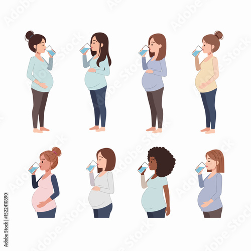 Pregnant women drinking water