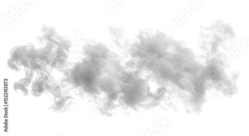 Transparent White Gray Smoke Swirls PNG  on Isolated Background
