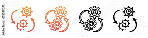 Organizational Change Multi Style Icon Set Vector 