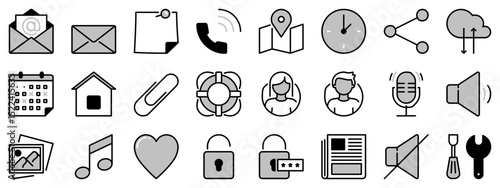 Icons in two tones about interface 2
