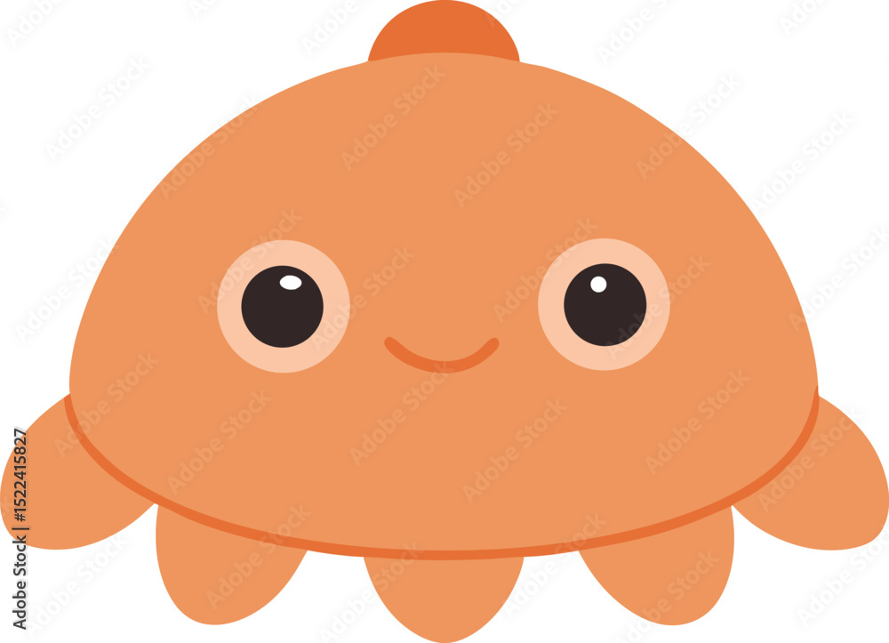 Adorable Orange Octopus Illustration Cute Cartoon Sea Creature Design Adorable Orange Octopus Illustration Cute Cartoon Sea Creature Design