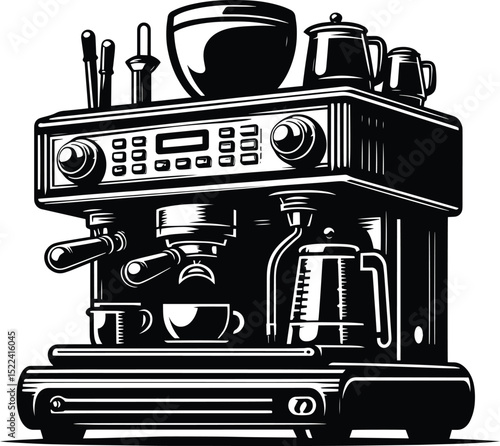 Coffee machine silhouette vector illustration isolated on a white background