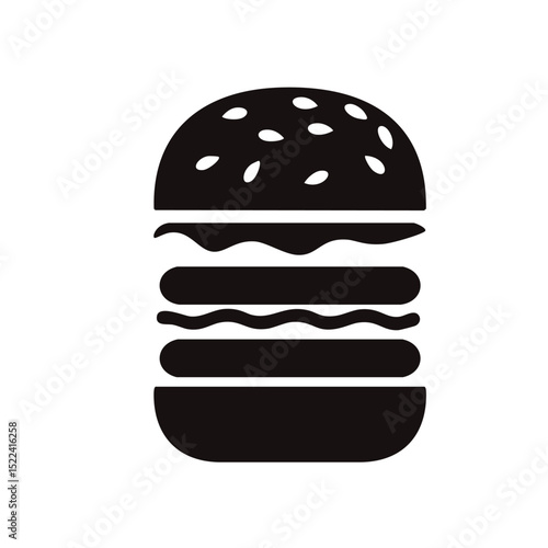 Delicious triple decker burger sesame seed bun