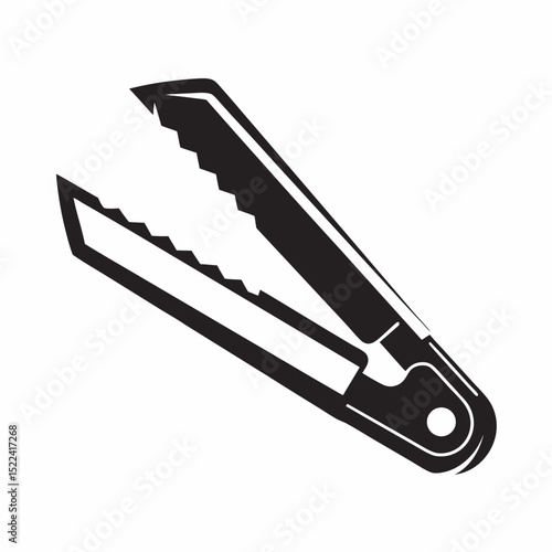Utility knife with retractable blade in black and white design  