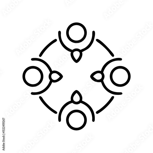 Abstract icon representing Shamans in a ritual circle formation  
